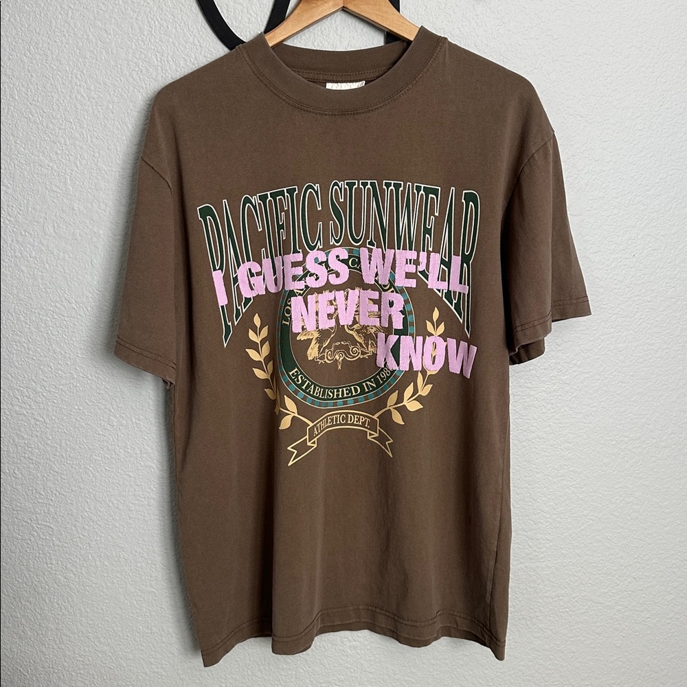 Pacsun Medium brown graphic cotton T-shirt